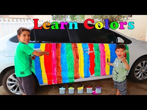 We painted Daddy's car - Learn Colors