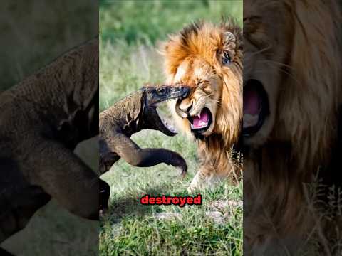 Komodo Dragon VS Sick Lion Encounter in The Wild! #wildlife #komododragon #lion