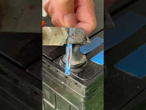 A genius technique to securely hold a car battery cable. #tips