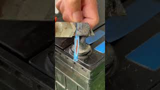 A genius technique to securely hold a car battery cable. #tips