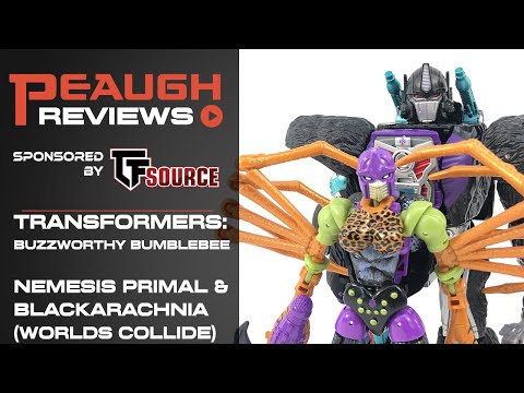 Video Review: Transformers Buzzworthy Bumblebee - Worlds Collide NEMESIS PRIMAL and BLACKARACHNIA