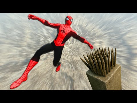 Insane Spider Man Ragdoll Moments – Spike Traps + Euphoria Fails!