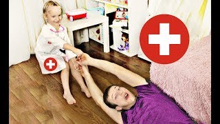 СТОМАТОЛОГ лечит зубы папе ! Играем в ДОКТОРА ! Видео для детей