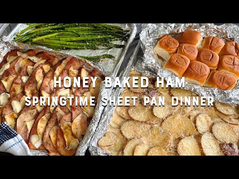 HONEY BAKED HAM SPRINGTIME SHEET PAN DINNER