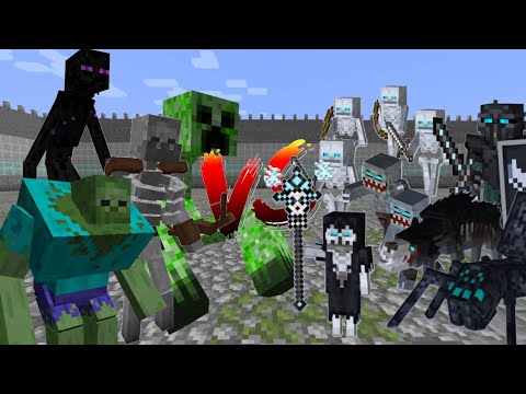 Minecraft mob battles - mutant mobs vs undead army