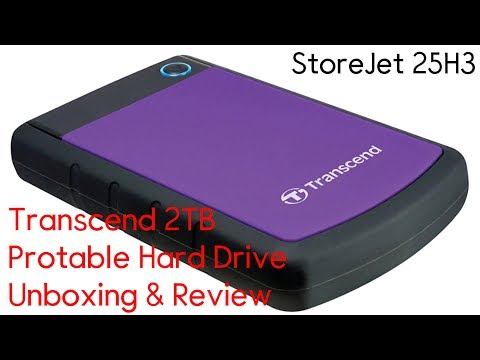 Transcend 2TB Shockproof Portable Hard Drive Unboxing & Review [StoreJet 25H3] - 2019