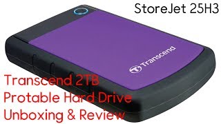 Transcend 2TB Shockproof Portable Hard Drive Unboxing & Review [StoreJet 25H3] - 2019