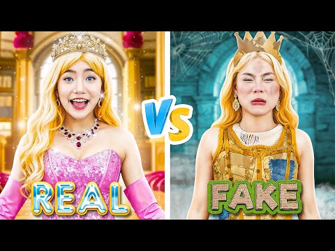 Fake Princess Vs Real Princess! Poor Baby Doll Pretends To Be Princess At The Ball