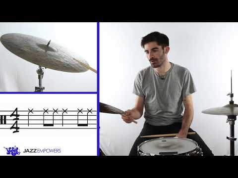 Beginner Jazz Drum Set Lesson #3 - Ride Cymbal Pattern #3