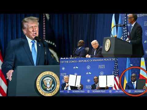 Umva Ijambo Trump avuze ubwo basinyaga amasezerano yamahoro Washington accord Kagame Tshisekedi