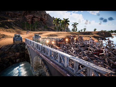 CAN GERMAN ARMY HOLD BRIDGE VS 1 MILLION ZOMBIES ?? - Ultimate Epic Battle Simulator 2 | UEBS 2