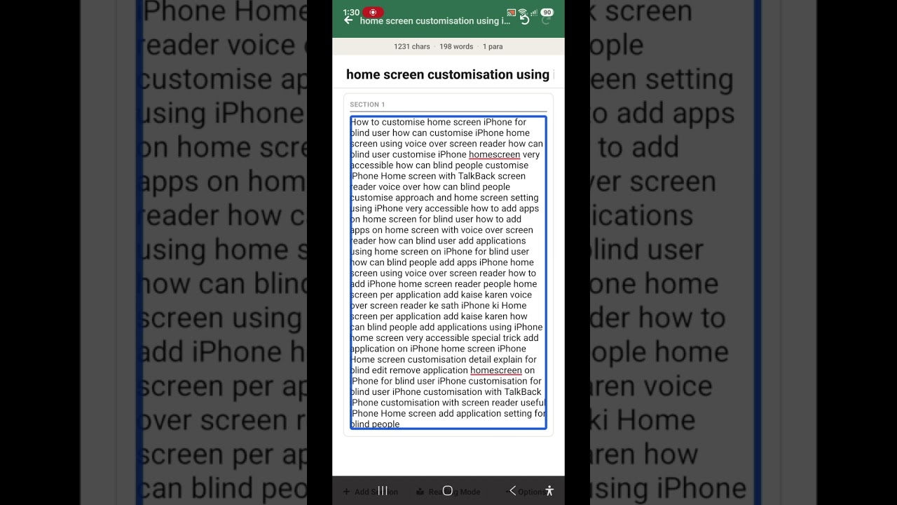 Customise home screen using accessible dragon drop feature for blind iPhone home screen app shortcut