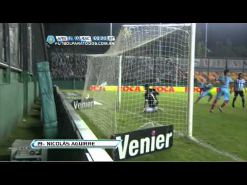 Gol Aguirre. Arsenal 1 Racing 0. Torneo Final 2013. Fecha 14. Fútbol Para Todos.