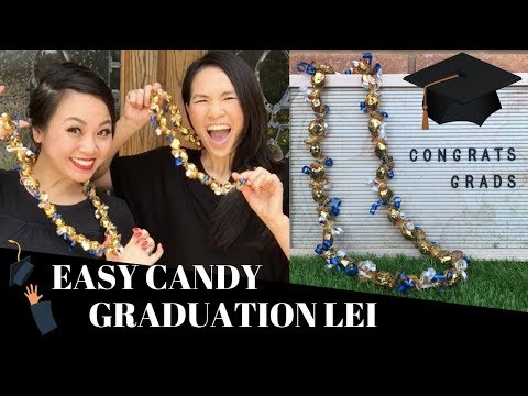 How To Make An Easy Gold Candy Graduation Lei With Werther's Candy - No Cellophane Needed!