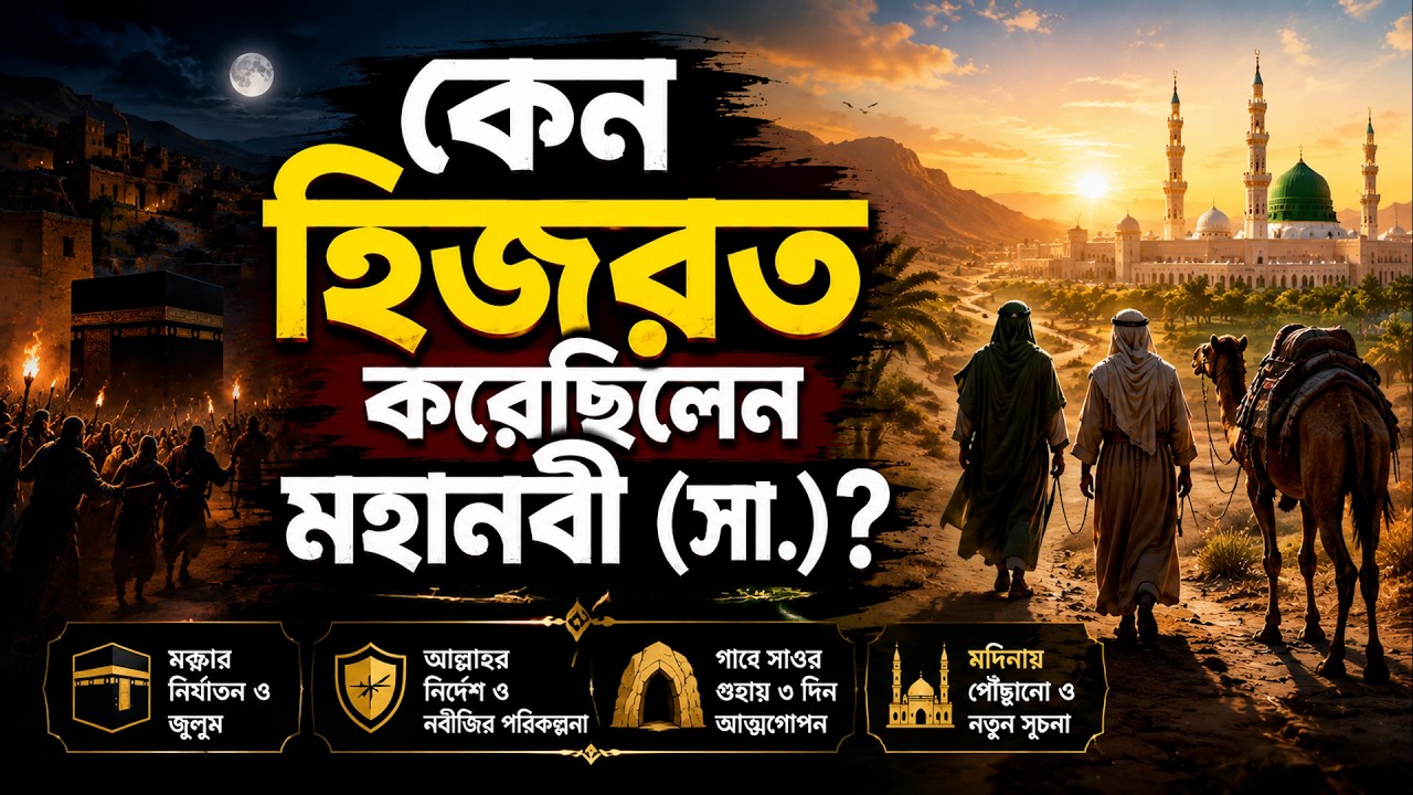 মহানবী (সা.)-এর হিজরত: সংক্ষিপ্ত ইতিহাস ও মুসলিম জীবনের শিক্ষা || Hijrah of Prop...