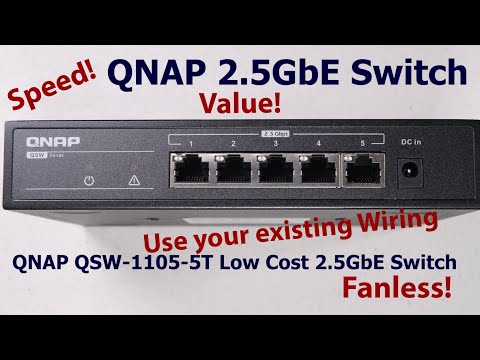 Šakotuvas Qnap Systems QNAP QSW-1105-5T 5 prievadas 2,5 Gbps automatinis derinimas 2,5 G/1G/100M nevaldomas jungiklis video