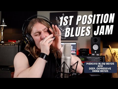 1st Position Blues Harmonica Jam in A
