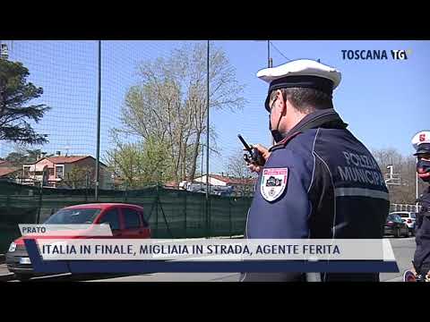 2021-07-07 PRATO - ITALIA IN FINALE, MIGLIAIA IN STRADA, AGENTE FERITA