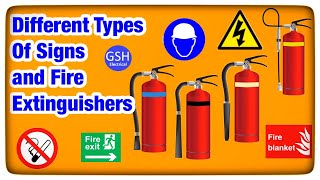 What are the Different Types of Signs and Fire Fighting Equipment Covered in Health & Safety Exams