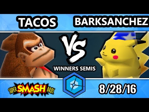 Shine 2016 Smash 64 - tacos (Yoshi, Donkey Kong) Vs. BarkSanchez (Pikachu) SSB64 Winners Semis