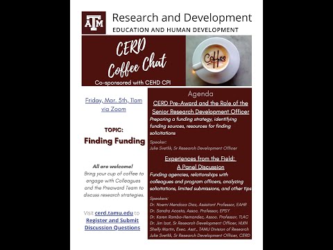 CERD COFFEE CHAT: FINDING RESEARCH FUNDING Thumbnail