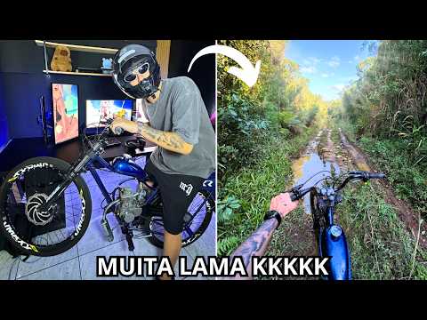 FUI NA TRILHA COM A BIKE MOTORIZADA BARATINHA KKKKK