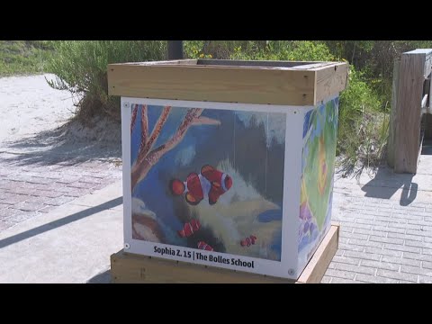 'Deck the Bins' artwork on display at Jacksonville Beach
