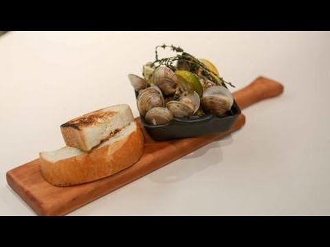Clams In A Cast Iron Skillet with Chroma's Chef Bergeron