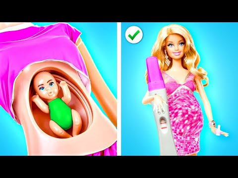 PREGNANT Barbie In Real Life! RICH vs BROKE DOLL HACKS || Tiny Gadgets & Parenting Tips by Fun Full!