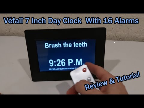 Véfaîî 7 Inch Day Clock With 16 Alarms Picture Frame And Remote Control For Seniors Review Tutorial