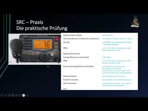 #03 Sending a distress call / distress message (Mayday) via DSC and radio (Practical SRC exam)