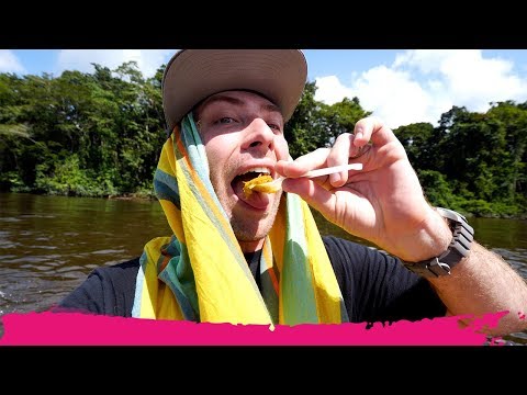 EATING Surinamese INDIAN STREET FOOD on the Suriname River | Traveling to Isadou Island, Suriname