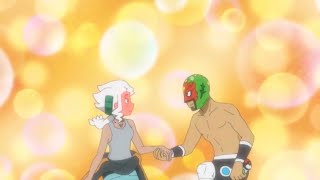 Professor Burnet and Royal Mask Hold Hands Pokémon Sun and Moon Episode 92 English Sub