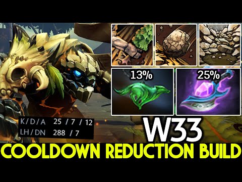 W33 [Tiny] Crazy Cooldown Reduction Build Nonstop Spam Skills Dota 2