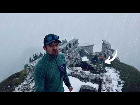 Bivouac in an old mountain position - in wind and rain
