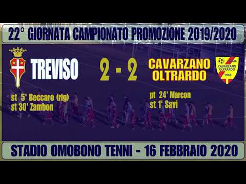Treviso-Cavarzano Oltrardo 2-2, highlights 22° giornata campionato Promozione 2019-2020