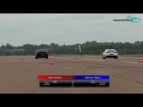 Jaak Sillaots - Dodge Challenger vs Kalmer Varov - Chevrolet Camaro. KuressaareKiirendus2019