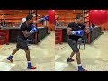 TANK DAVIS GRINDING IN CAMP; THROWING POWER ON THE AQUA BAG TRAINING FOR GAMBOA