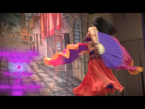 Belly Dancer Jillian - Fan Veil Dance - Cairo Shimmy Quake 2022