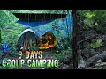3 Days Group Camping In Light Rain In Deep Jungle Exploring Jungle For Food PART 1