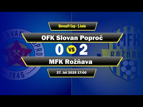 Slovnaft cup: OFK Slovan Poproč - MFK Rožňava 0:2