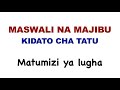 kidato cha tatu matumizi ya lugha | kujibu maswali kiswahili 102/2 karatasi ya pili lugha |