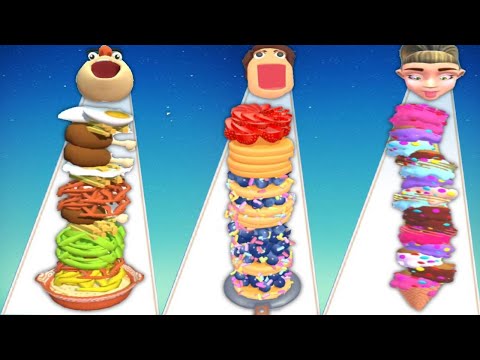 NOODLE RUN vs PANCAKE RUN vs ICE CREAM RUN - Triple Game