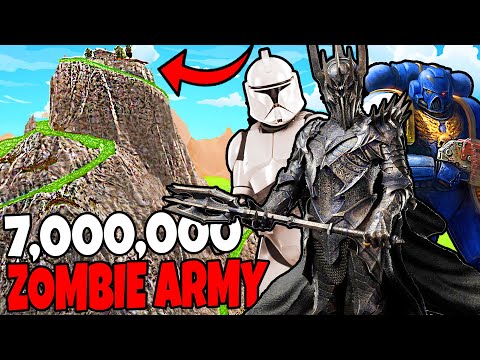 Can ALL Fantasy Army Hold MOUNTAIN FORTRESS vs 7,000,000 ZOMBIE ARMY?! - UEBS 2: Best Mods