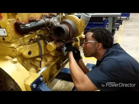 Dismount/mount a turbocharger on a Caterpillar C7.