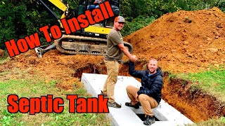 How to Install a Septic System! ( Part 1 Septic Tank Install )