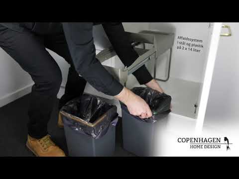 Copenhagen 2-28 • Affaldssystem i stål og plast på 2 x 14 liter - A006