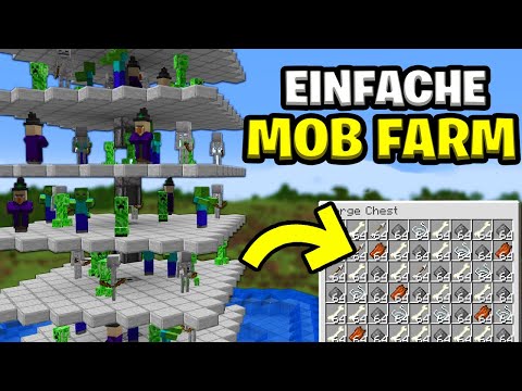 How to build the easiest monster farm in Minecraft - simple Minecraft mob farm building tutorial ...