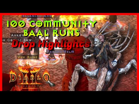Diablo 2 Resurrected - 100 Baal Runs, high runes, Drop Highlights