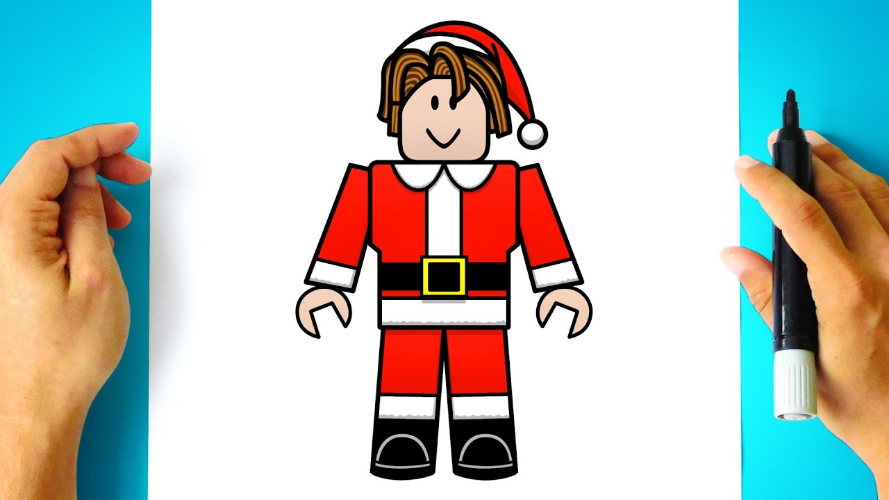 How to DRAW BACON HAIR - Santa Claus Suit - Roblox Drawing